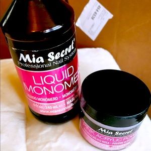 Mia secret liquid monomer 240 ml , Mia secret pink acrylic powder 2 oz